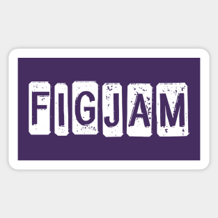 "FIGJAM" in white - Aussie slang FTW (dogtag style cut-out letters) Sticker